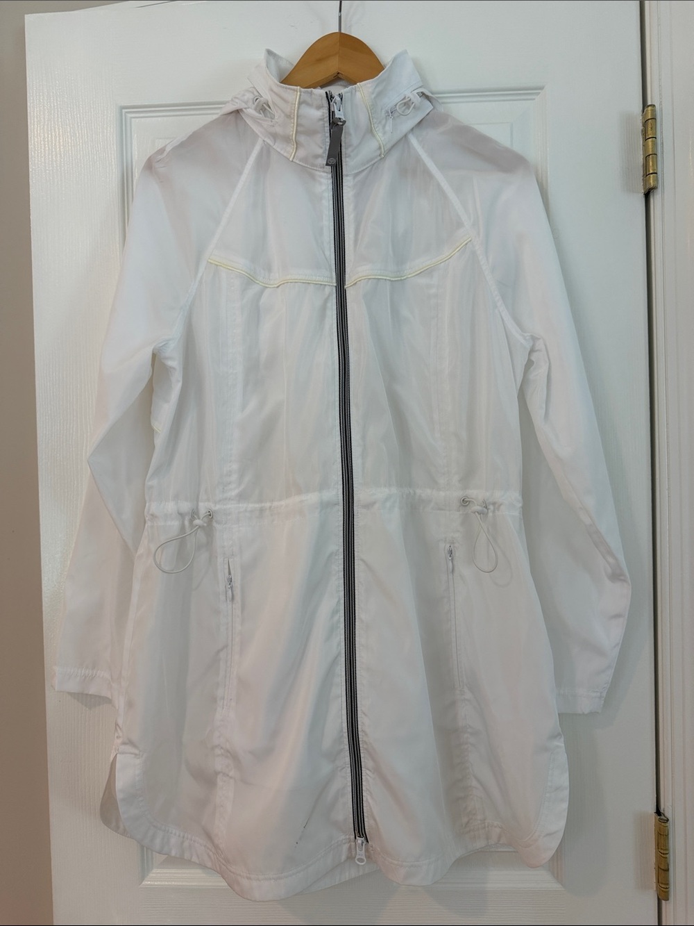 Talbots White Lightweight Hooded Anorak Jacket, Size M